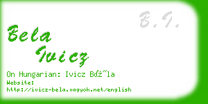 bela ivicz business card